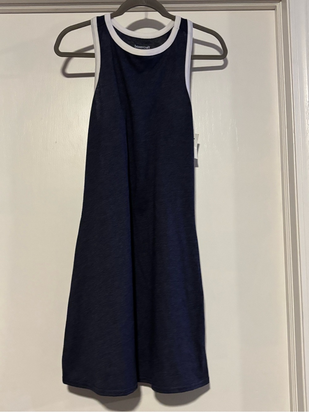 boxercraft Navy Tank Dress with White Trim